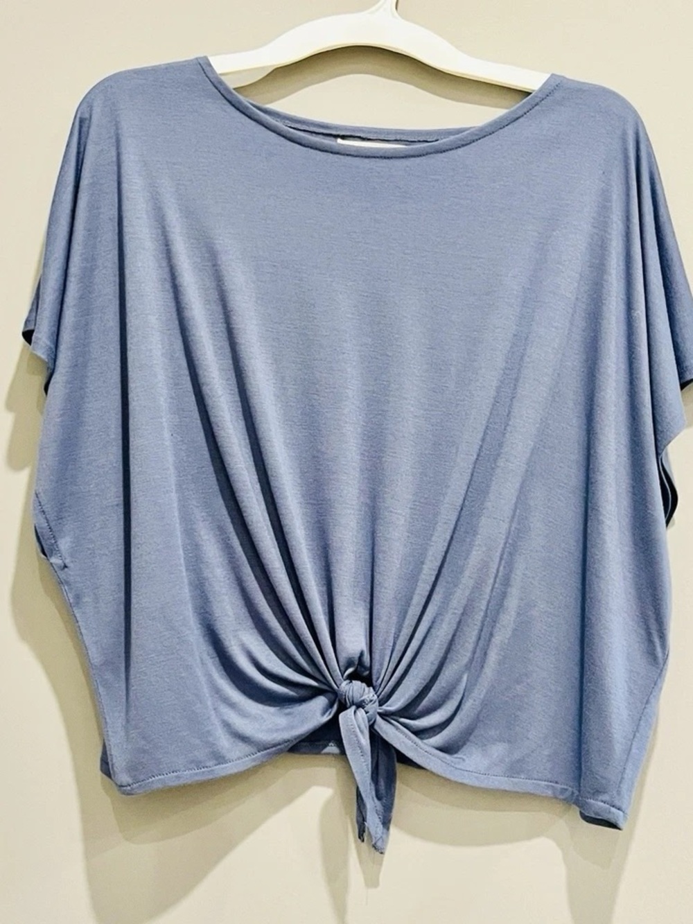 Do everything in love Dusty Blue Tie-Front Tunic OS